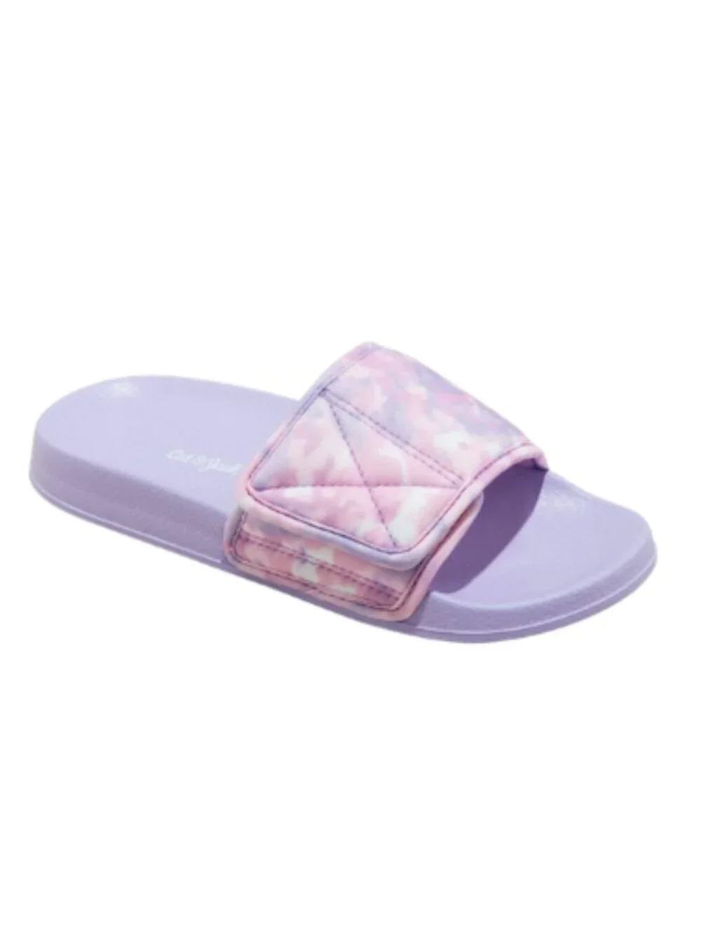 Cat & Jack Girls Purple Slide Sandals XL Size 6 Textile Strap Summer